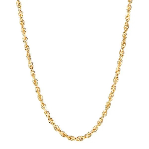 14K Yellow Gold Diamond Cut Solid Rope Chain, 18in. Moore Jewelers Laredo, TX