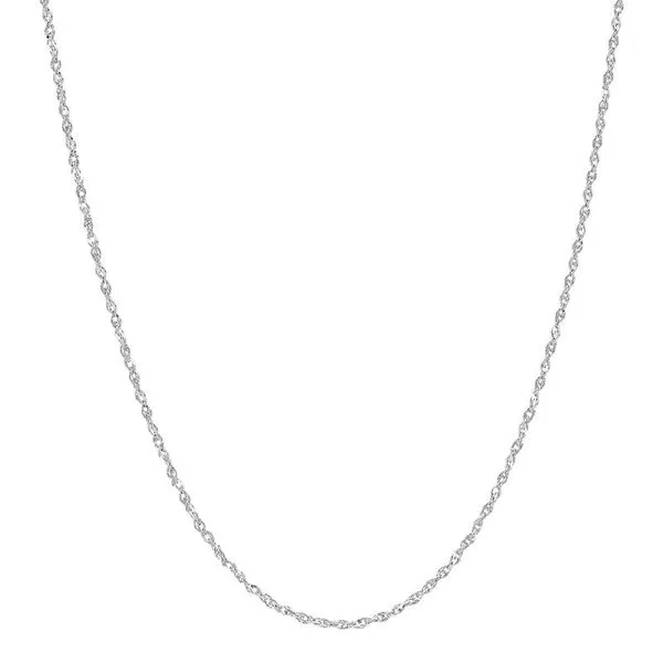14K White Gold Solid Singapore Chain, 16in. Moore Jewelers Laredo, TX