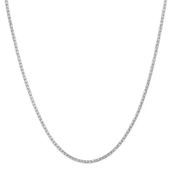 14K White Gold Diamond Cut Solid Cage Chain, 18in. Moore Jewelers Laredo, TX