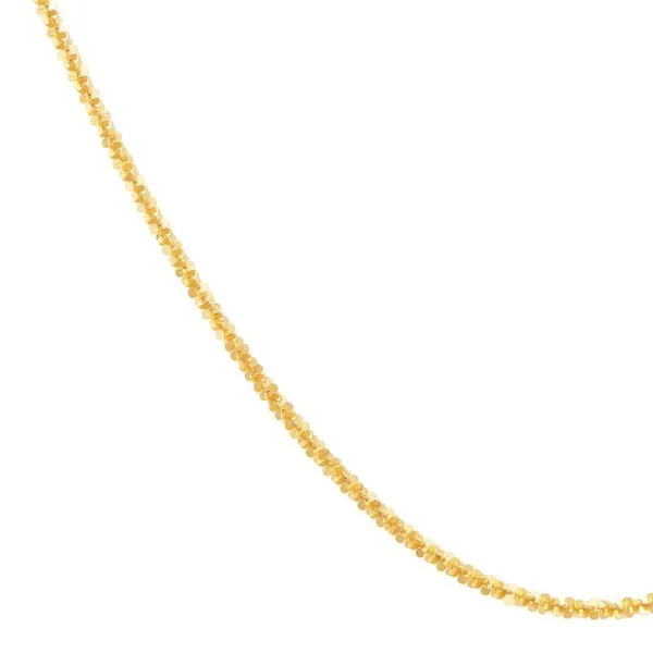 14K Yellow Gold Solid Twist Criss Cross Chain, 18in. Image 3 Moore Jewelers Laredo, TX