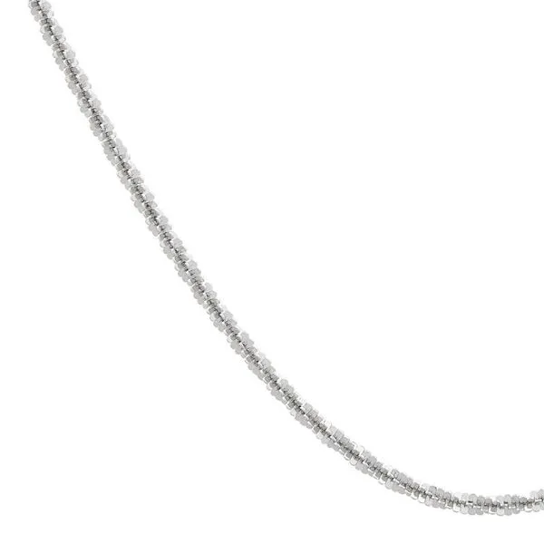14K White Gold Solid Twist Criss Cross Chain, 18in. Image 3 Moore Jewelers Laredo, TX