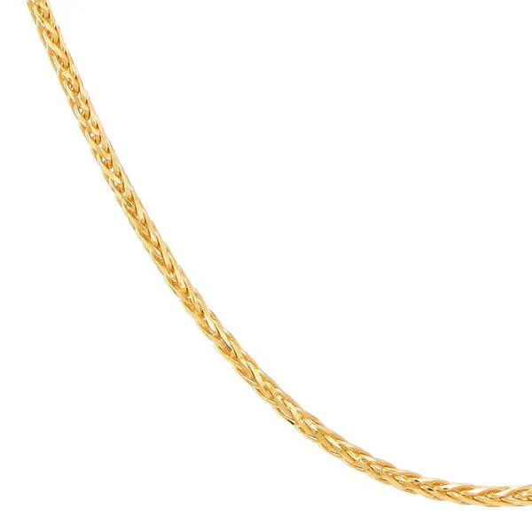 14K Yellow Gold Solid Spiga Wheat Chain, 18n. Image 3 Moore Jewelers Laredo, TX