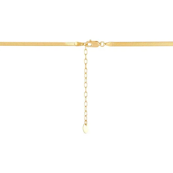 14K Yellow Gold Solid Herringbone Chain, 18in Image 3 Moore Jewelers Laredo, TX