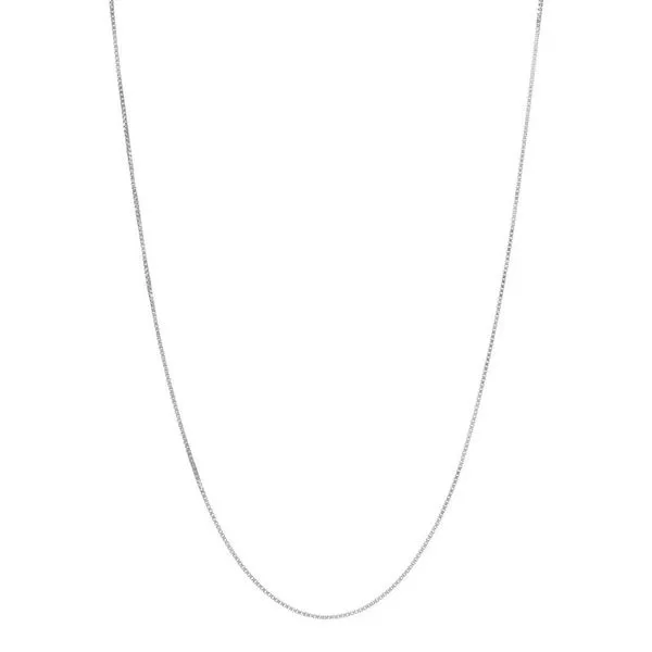 14K White Gold Box Chain, 18in. Moore Jewelers Laredo, TX