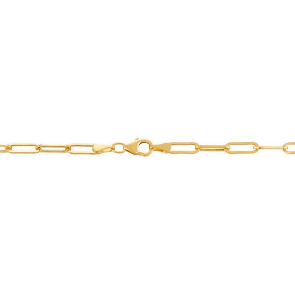 14K Yellow Gold Paper Clip Cable Chain, 20in. Image 3 Moore Jewelers Laredo, TX
