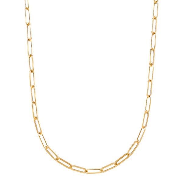 14K Yellow Gold Paper Clip Cable Chain, 20in. Moore Jewelers Laredo, TX