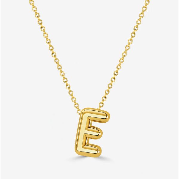 14K Yellow Gold Bubble Initial Necklace Moore Jewelers Laredo, TX