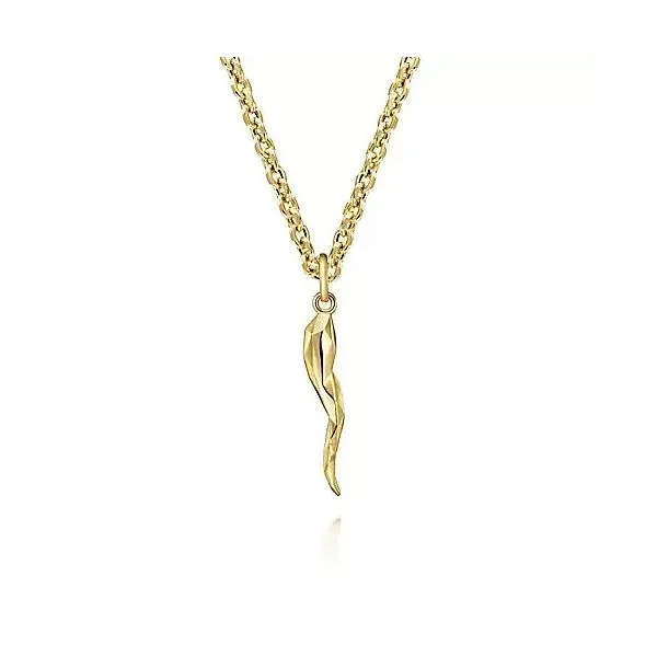 14K Yellow Gold Horn Pendant Image 2 Moore Jewelers Laredo, TX