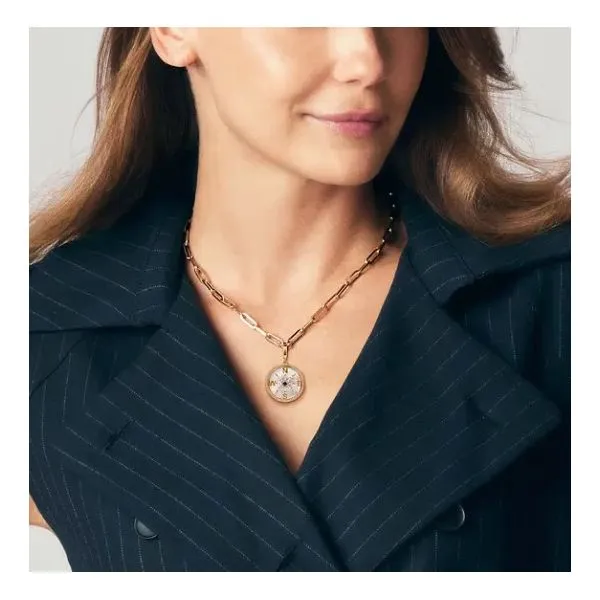14K Yellow Gold Diamond Blue Sapphire Compass Medallion Pendant Image 4 Moore Jewelers Laredo, TX