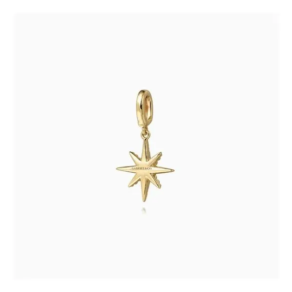 14K Yellow Gold Diamond Star Charm Pendant Image 2 Moore Jewelers Laredo, TX