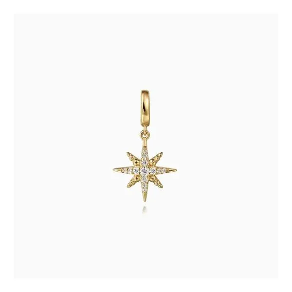14K Yellow Gold Diamond Star Charm Pendant Moore Jewelers Laredo, TX