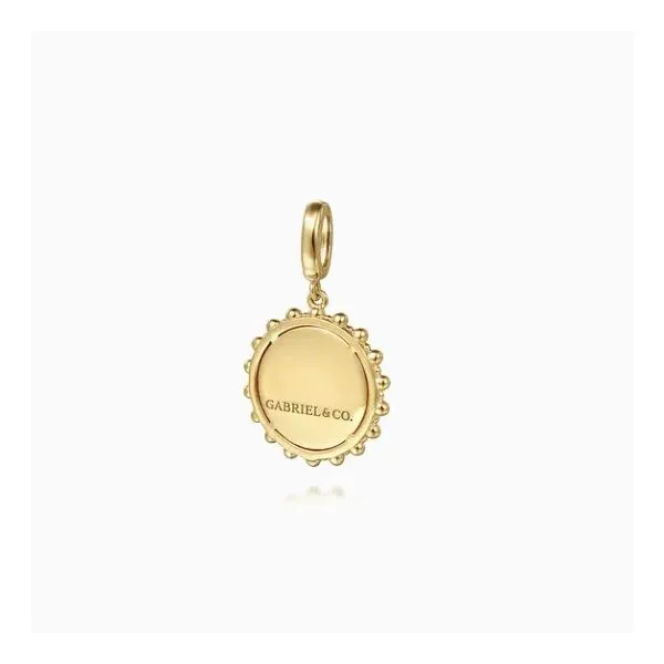 14K Yellow Gold Medallion Charm Pendant Image 2 Moore Jewelers Laredo, TX