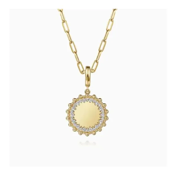 14K Yellow Gold Medallion Charm Pendant Image 3 Moore Jewelers Laredo, TX