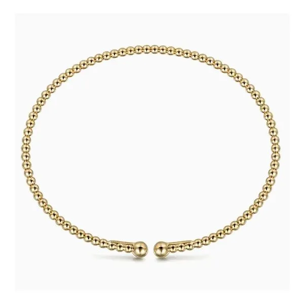 14K Yellow Gold Beaded Bujukan Cuff Bracelet Image 3 Moore Jewelers Laredo, TX
