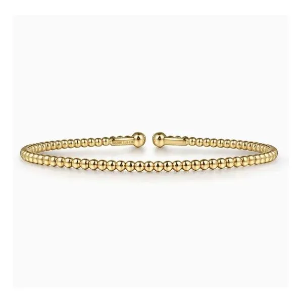 14K Yellow Gold Beaded Bujukan Cuff Bracelet Moore Jewelers Laredo, TX