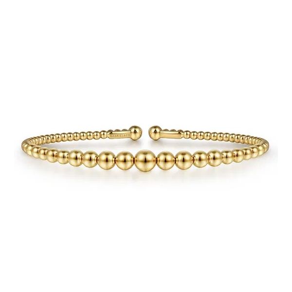 14K Yellow Gold Beaded Cuff Bracelet Moore Jewelers Laredo, TX