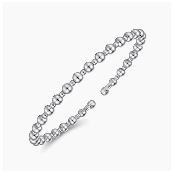14K White Gold Beaded Bujukan Cuff Bracelet Image 2 Moore Jewelers Laredo, TX