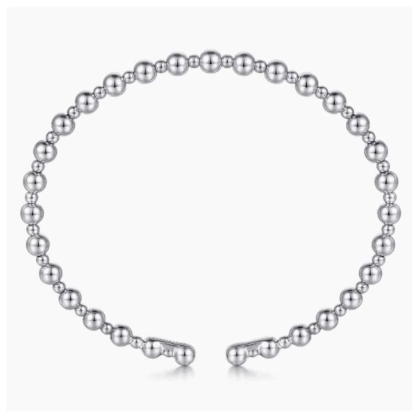 14K White Gold Beaded Bujukan Cuff Bracelet Image 3 Moore Jewelers Laredo, TX