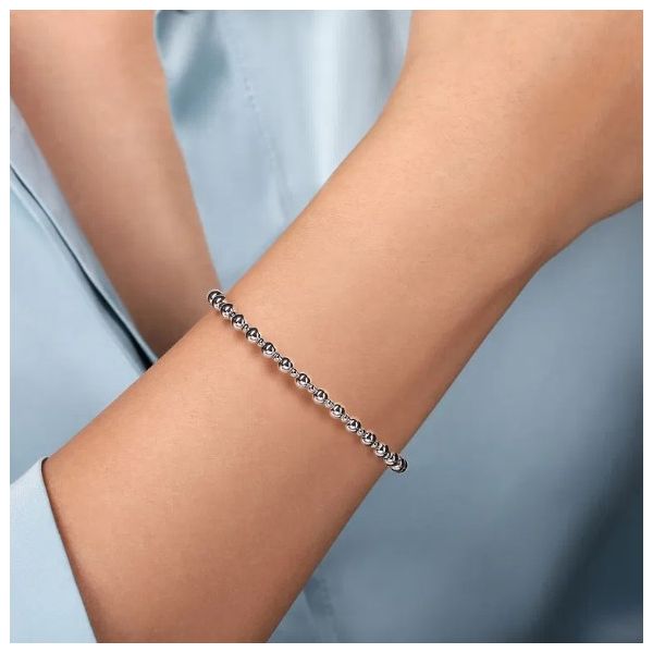 14K White Gold Beaded Bujukan Cuff Bracelet Image 4 Moore Jewelers Laredo, TX