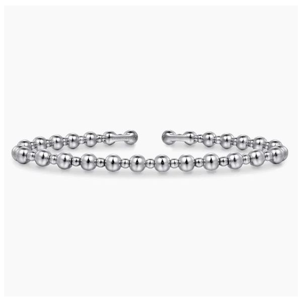 14K White Gold Beaded Bujukan Cuff Bracelet Moore Jewelers Laredo, TX