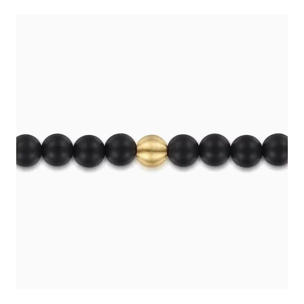 14K Gold Black Titanium Sandblast Beaded Bracelet Image 2 Moore Jewelers Laredo, TX