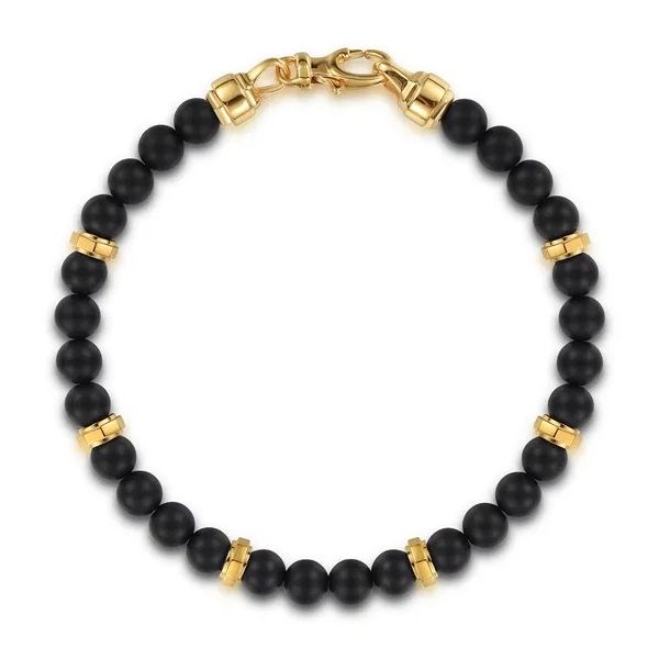 14K Gold Black Titanium Beaded Bracelet Moore Jewelers Laredo, TX