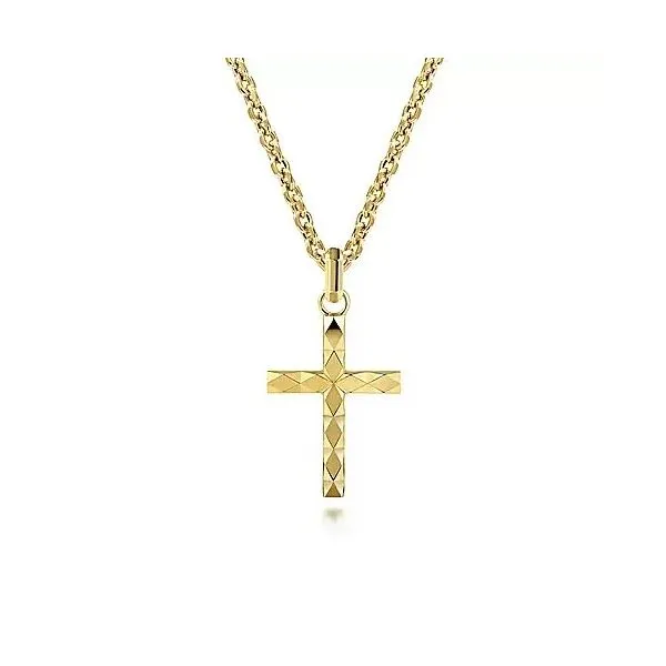 14K Yellow Gold Cross Pendant Image 2 Moore Jewelers Laredo, TX