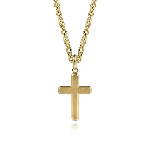 14K Yellow Gold Cross Pendant Image 3 Moore Jewelers Laredo, TX