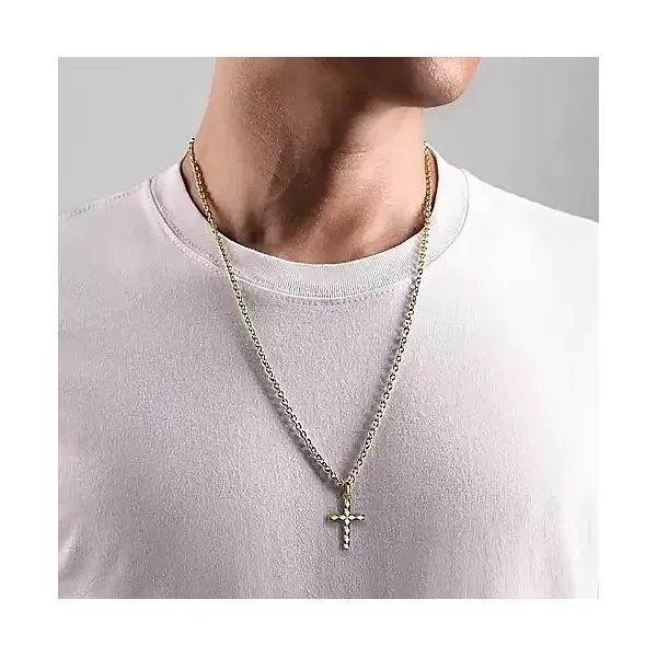 14K Yellow Gold Cross Pendant Image 3 Moore Jewelers Laredo, TX