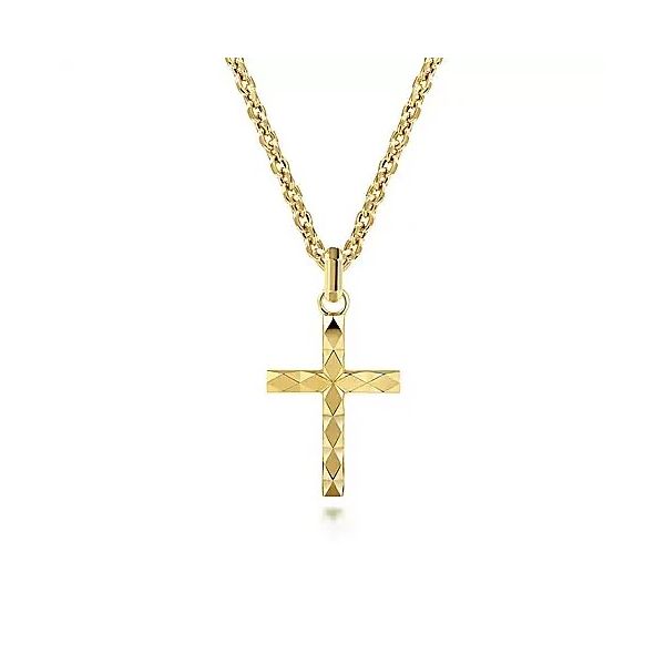 14K Yellow Gold Cross Pendant Image 2 Moore Jewelers Laredo, TX