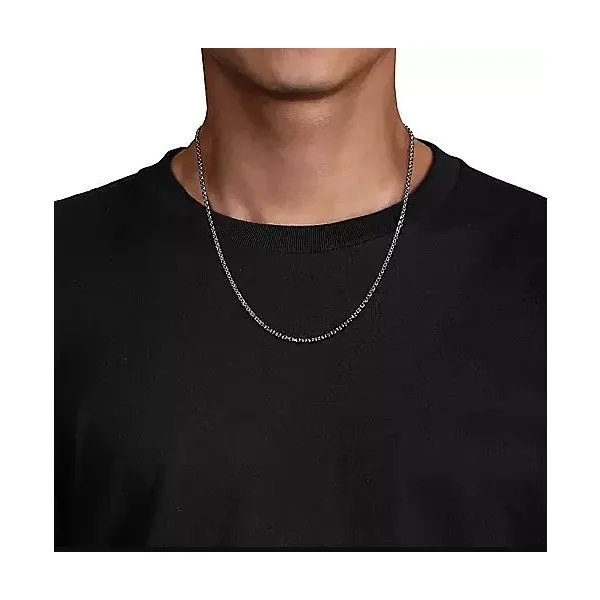 Sterling Silver Mens Link Chain Necklace Image 2 Moore Jewelers Laredo, TX
