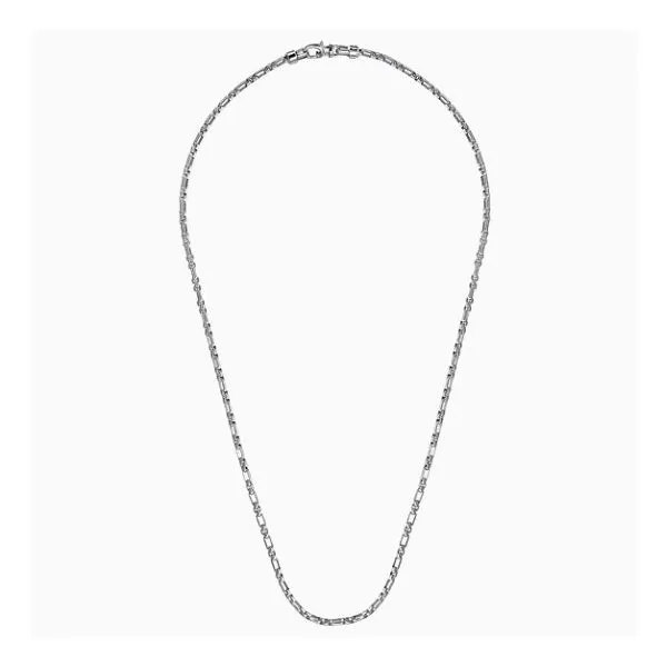 Sterling Silver Solid Rectangluar Figaro Chain Image 2 Moore Jewelers Laredo, TX