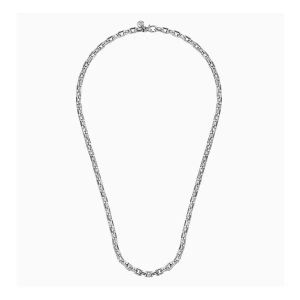 Sterling Silver Solid Faceted Link Chain Bracelet Image 2 Moore Jewelers Laredo, TX
