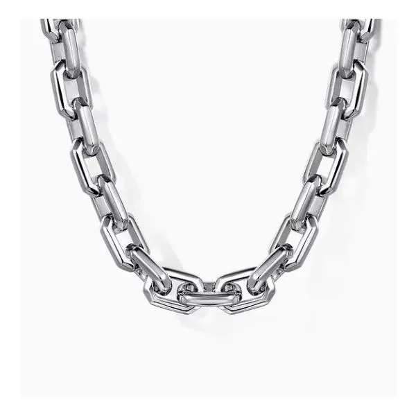 Sterling Silver Solid Faceted Link Chain Bracelet Moore Jewelers Laredo, TX