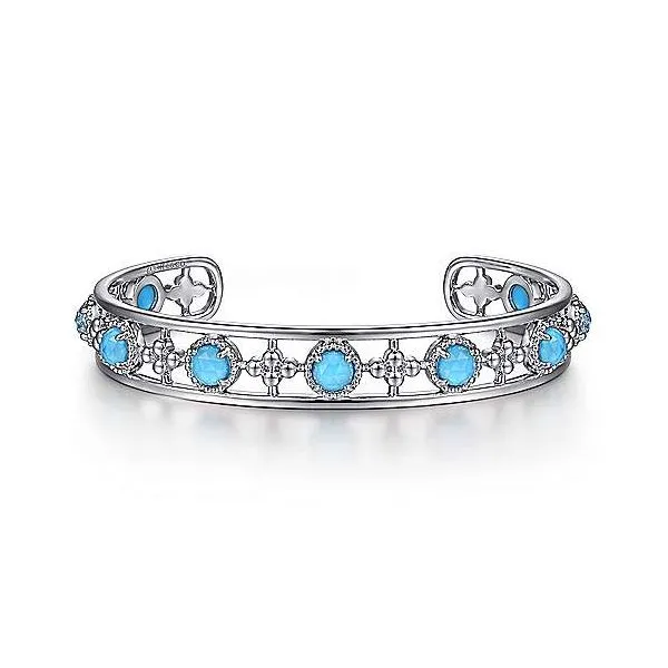 Sterling Silver Station Bangle Image 2 Moore Jewelers Laredo, TX