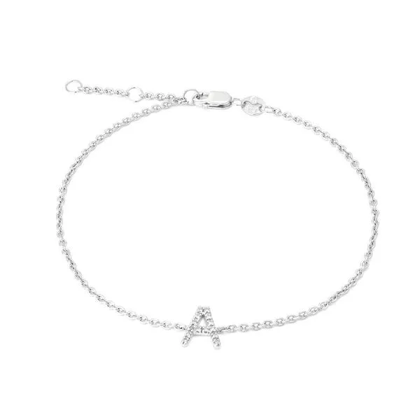 Sterling Silver Diamond Initial 