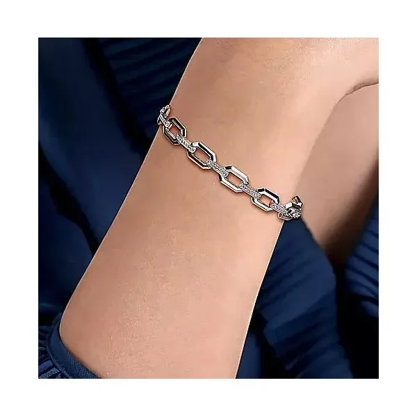 Sterling Silver Link Chain Bracelet Image 2 Moore Jewelers Laredo, TX