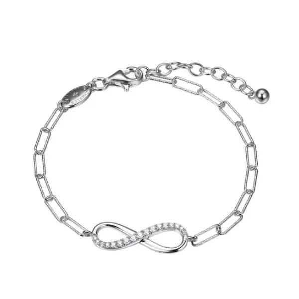 Sterling Silver Paper Clip Infinity Bracelet Moore Jewelers Laredo, TX