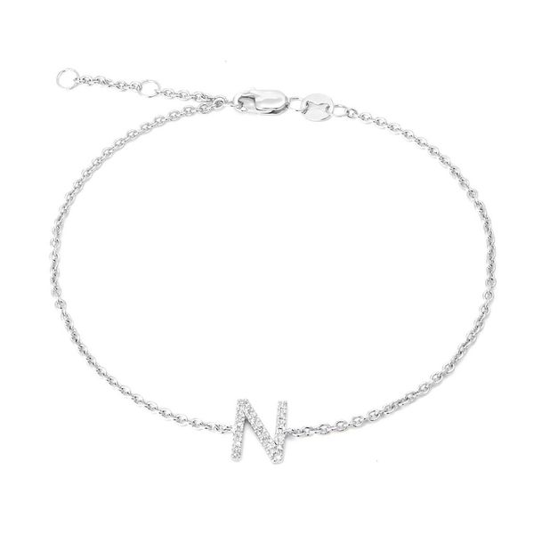 Sterling Silver Diamond Initial 