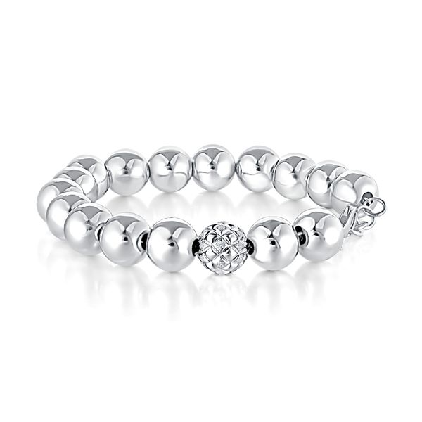 Sterling Silver Beaded Diamond Bracelet Moore Jewelers Laredo, TX