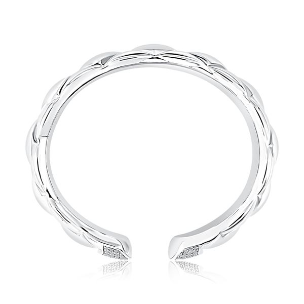 Sterling Silver Diamond Cuff Bracelet Image 3 Moore Jewelers Laredo, TX