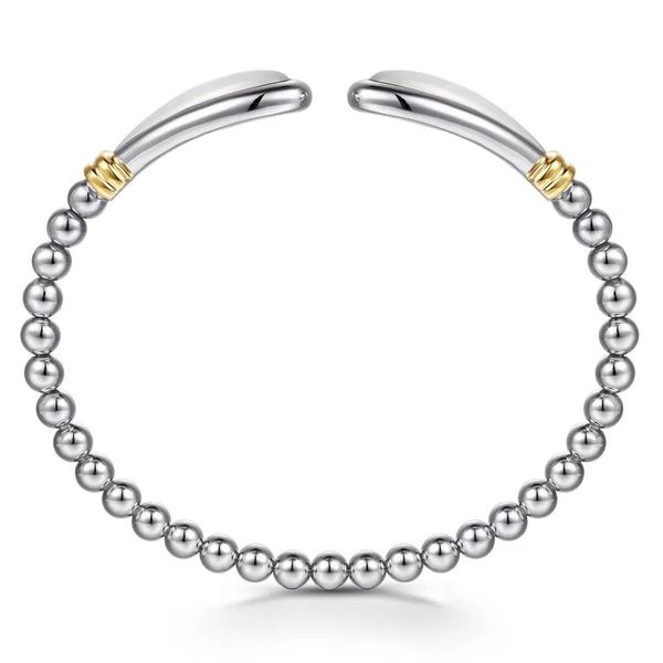Sterling Silver & 14K Yellow Gold Bujukan Cuff Bracelet with Mother-of-Pearl Image 3 Moore Jewelers Laredo, TX