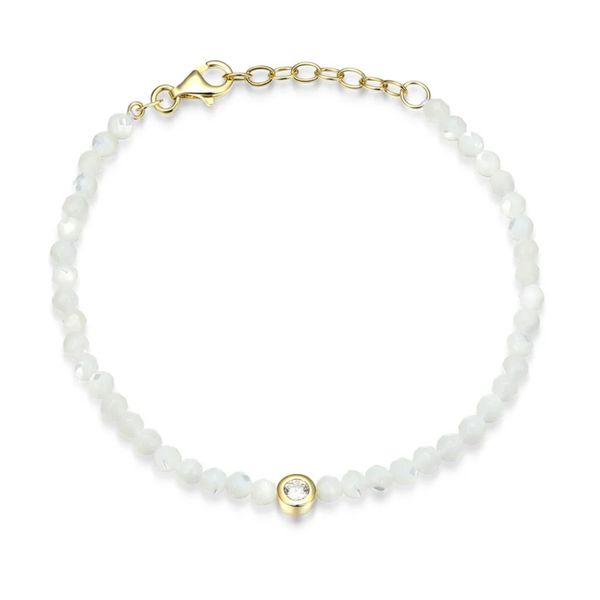 14K Gold Plated Beaded Mother of Pearl Bracelet Moore Jewelers Laredo, TX