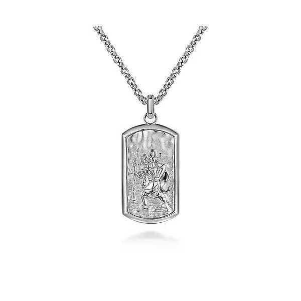 Sterling Silver  Dog Tag Pendant Image 2 Moore Jewelers Laredo, TX