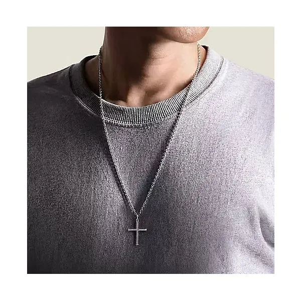 Sterling Silver Twisted Rope Cross Pendant Image 2 Moore Jewelers Laredo, TX