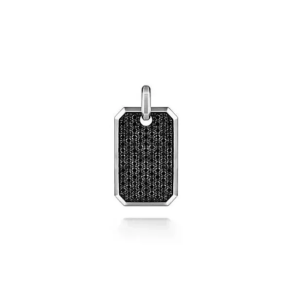 Sterling Silver Black Spinel Dog Tag Pendant Moore Jewelers Laredo, TX