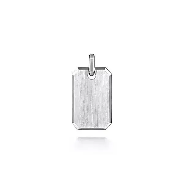 Sterling Silver Satin Dog Tag Pendant Moore Jewelers Laredo, TX