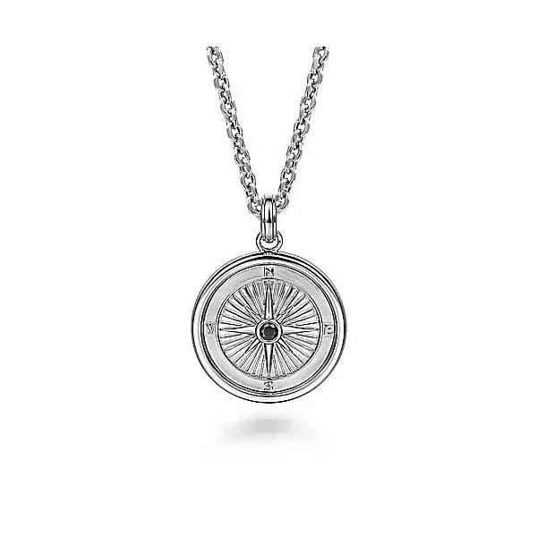 Sterling Silver Compass Pendant Image 2 Moore Jewelers Laredo, TX
