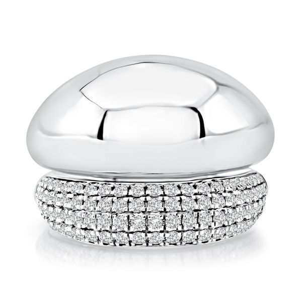 Sterling Silver Quilted Domed Diamond Fashion Ring Image 2 Moore Jewelers Laredo, TX