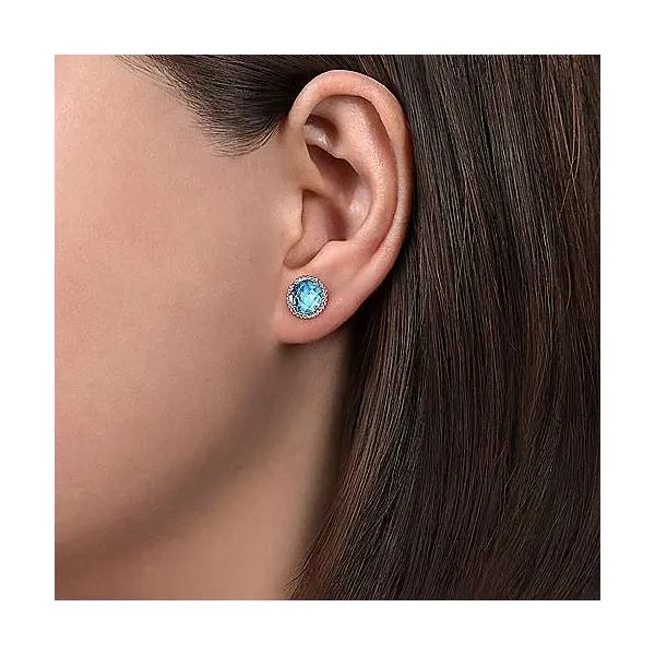 Sterling Silver Button Earrings Image 2 Moore Jewelers Laredo, TX